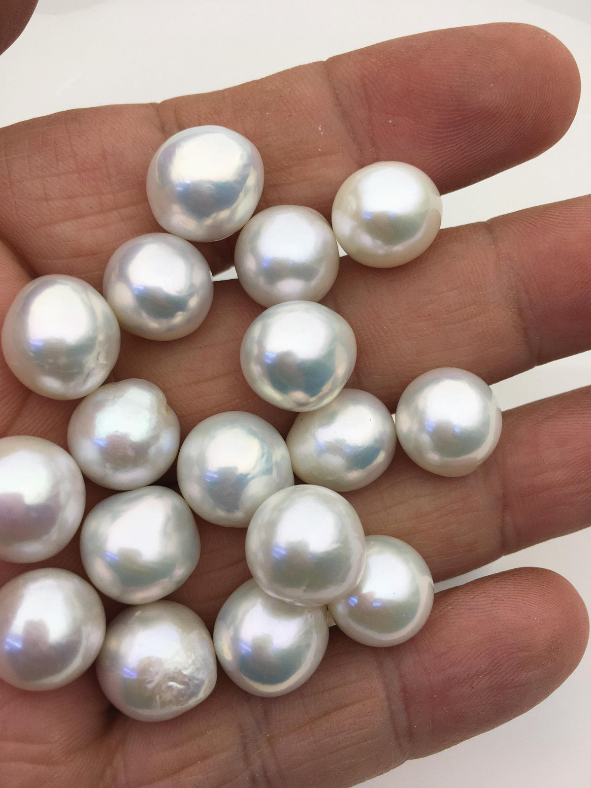 10pcs AAA 12-13mm BIG white rice freshwater pearls,no hole,LR12-3A-4