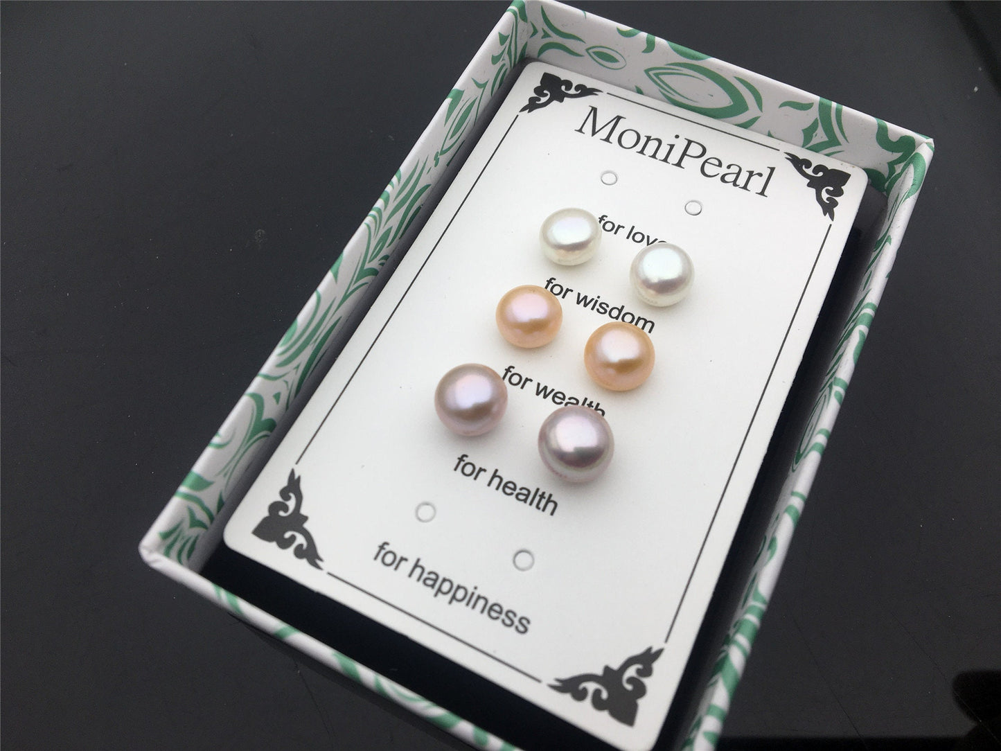 3 pair SET 8-8.5mm White Pink Purple pearl stud earrings,Sterling Silver AAA pearl,wish pearl stud earrings,SE3-083