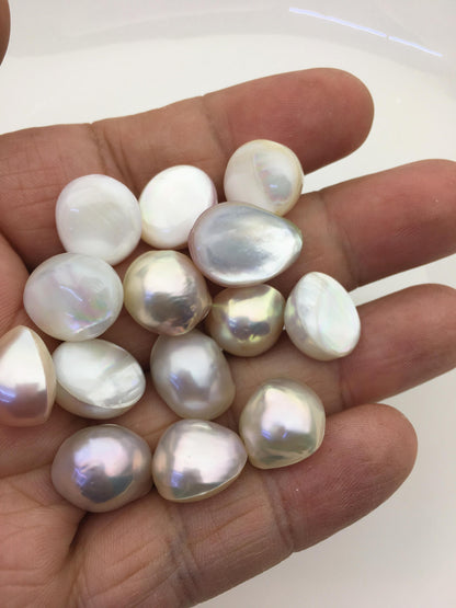 20pcs AAA 13-14mm natural color Baroque Teardrop Mabe Freshwater Pearls,no hole,MB-T29