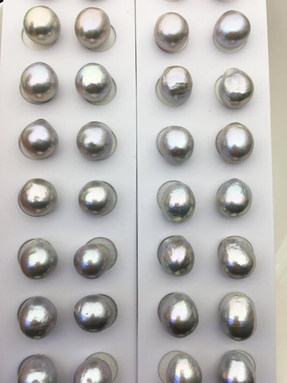 5pairs AAA 12-13mm Gray baroque drop edison freshwater pearl Pair,no hole,ED11-3A-2-43