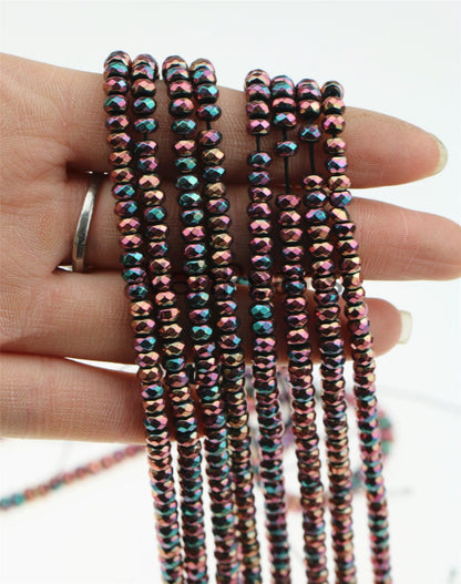 Hematite rainbow ,3x4mm Rondelle Beads,AAA, 135pcs,15.5 inches,G50-R34-002