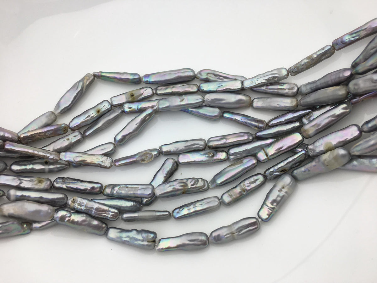 2 strands A 5-7mm gray rectangle pearls,ZS-80-25-21