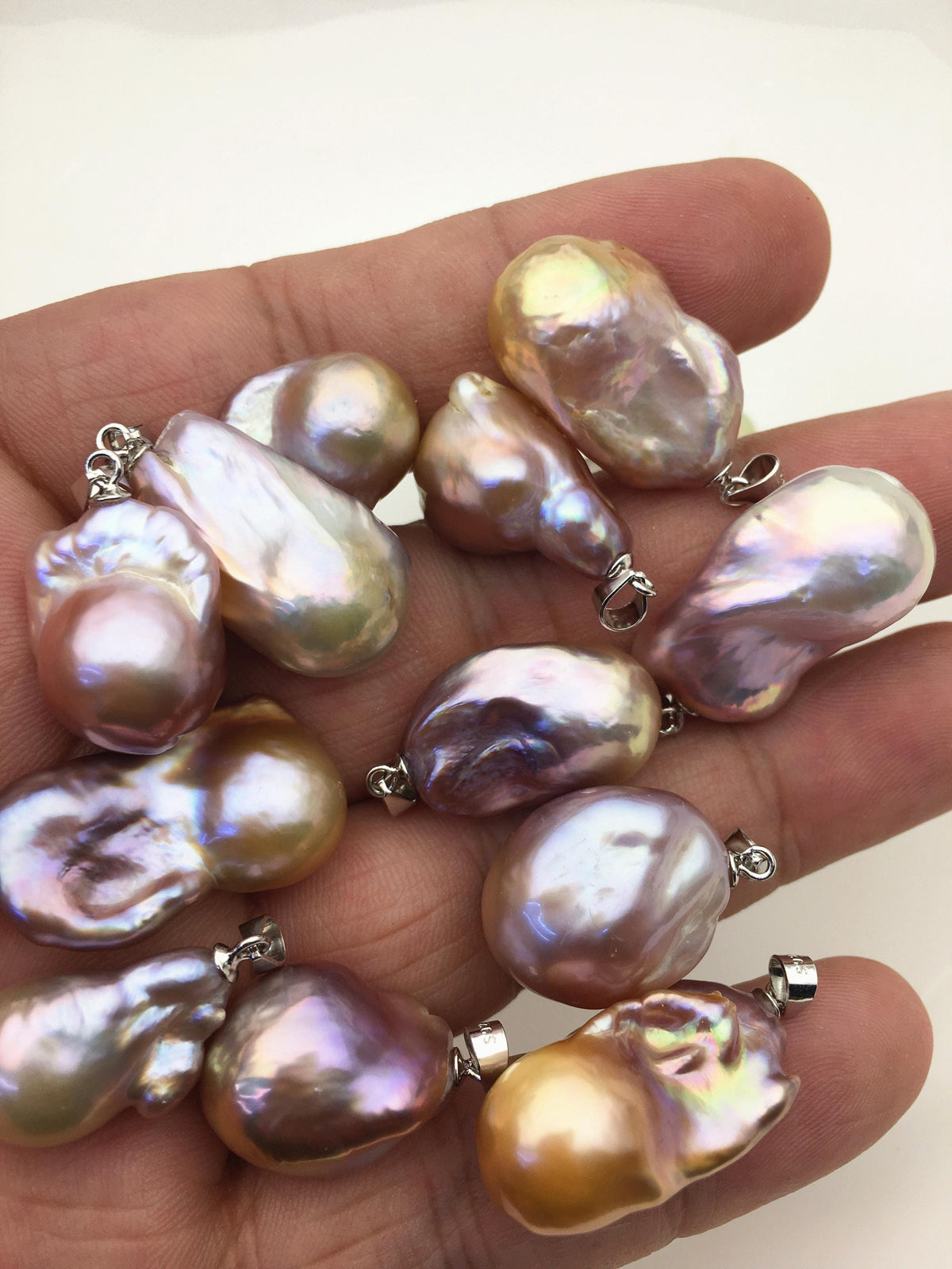 3pcs AAA 12-15mm purple baroque pearl pendant necklace,S925 Sterling silver pendant,NC1-041-6