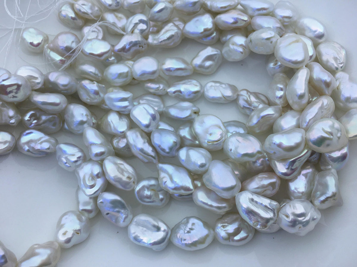 AA+ 11-14mm White thick keshi Freshwater Pearl,ZS-200-33