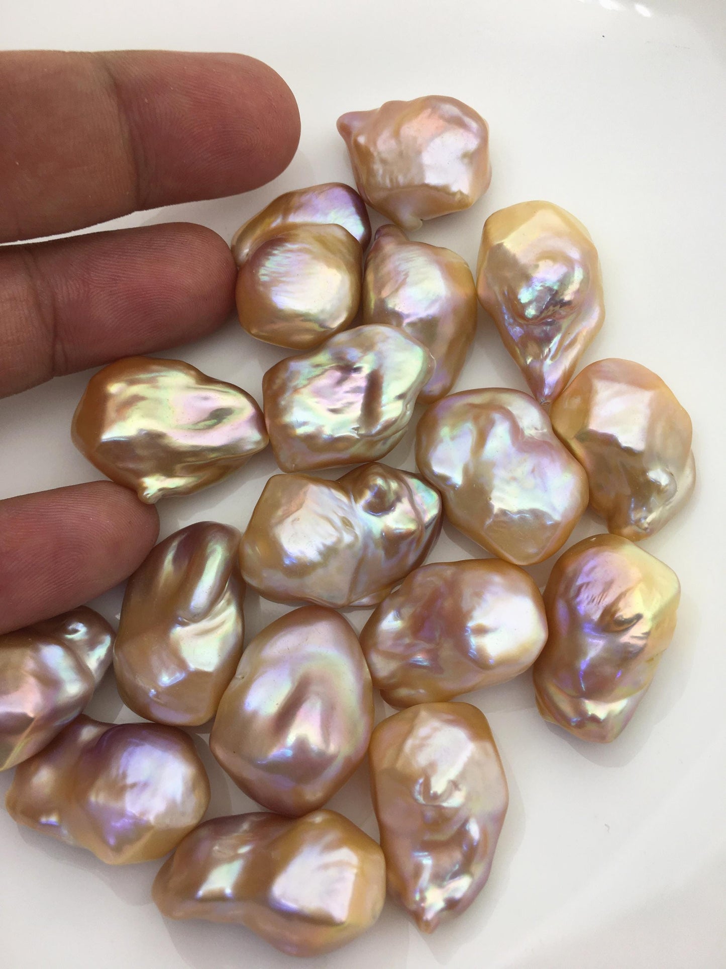 10pcs AAA/AA+ 14-18mm Big natural orange purple Flame ball Pearl - half hole,FL15-T4-24