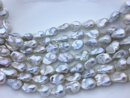 15.5'' AA+ 13-17mm white flame ball pearl,FL15-2A-5-32