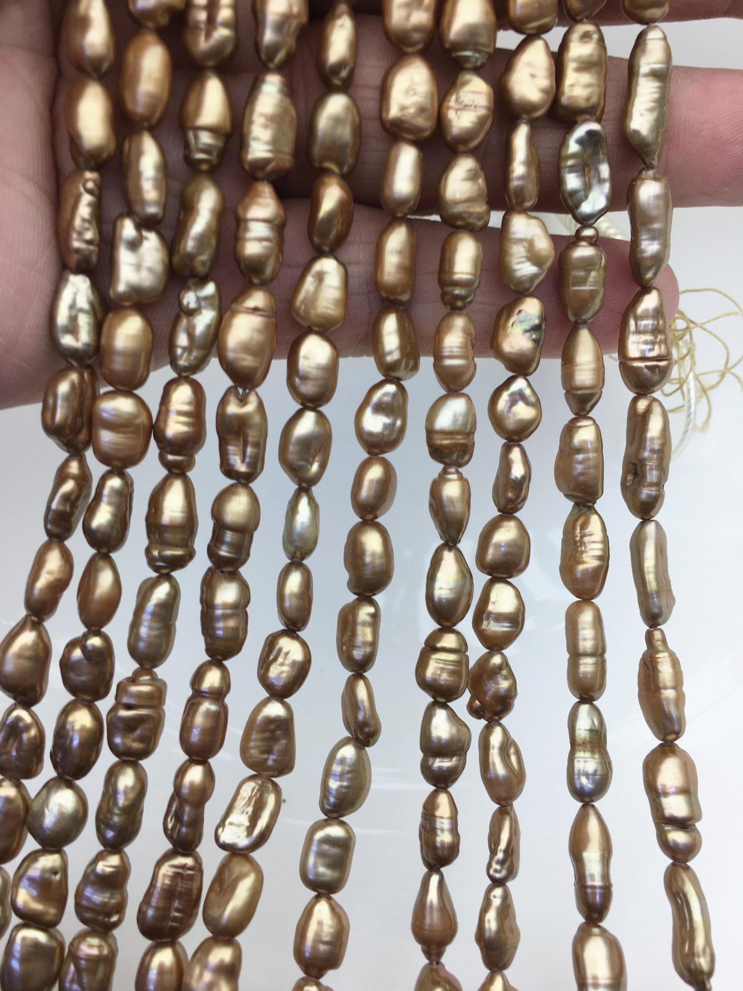 AA+ 6-7mm brown toothpick Biwa Pearl Necklace,Genuine Fresh Water Pearl,Wedding Necklace,Mothers Day,ZS-80-10-22