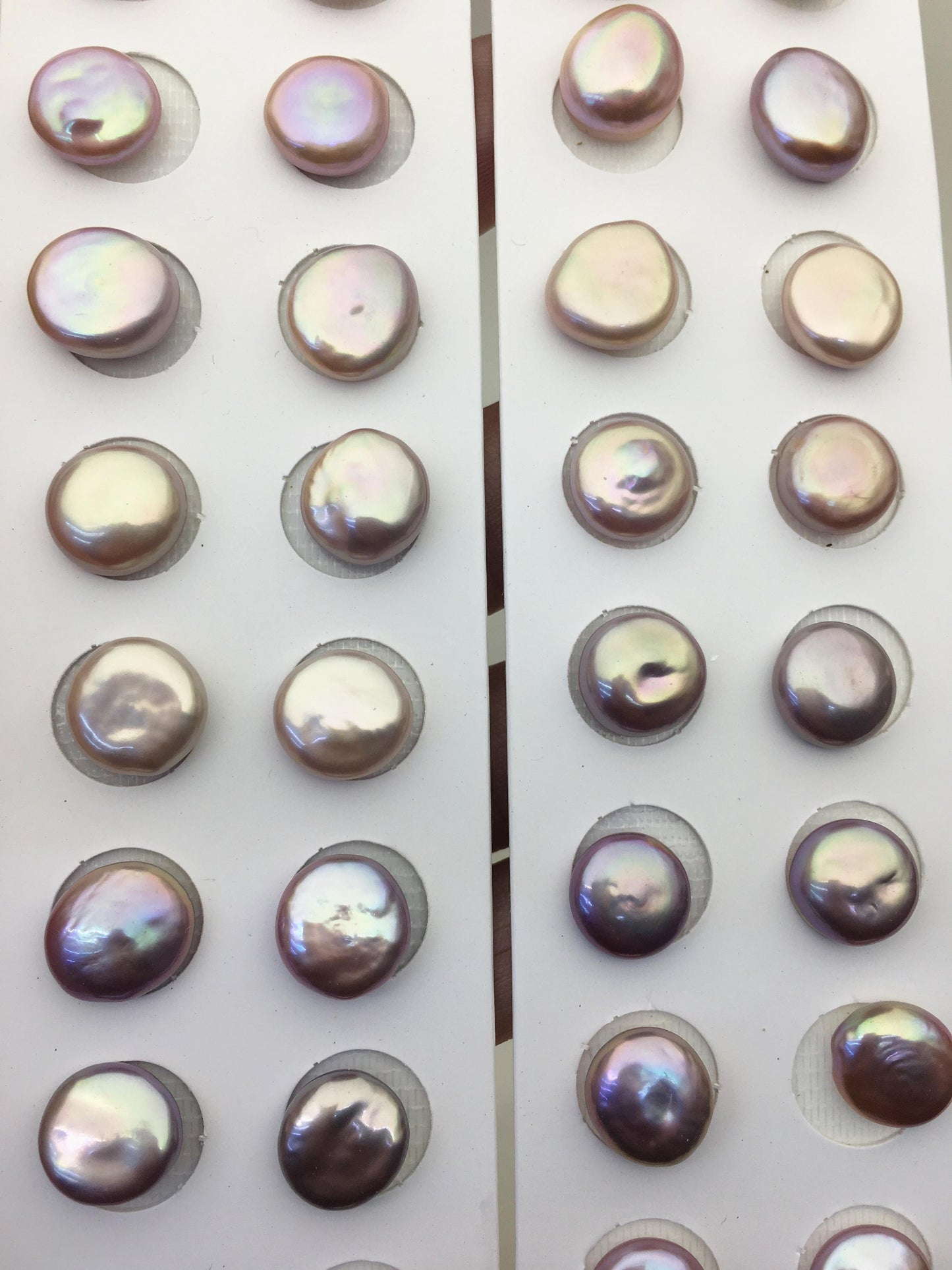 2 pairs AAA 12-13mm Purple Coin Freshwater Loose Pearls Pair,For make Pearl Jewelry,0.9mm half hole,COIN11-3A-3-3