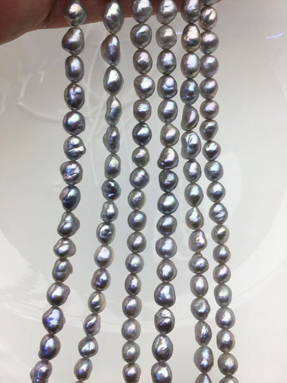 AAA 4-7mm gray baroque drop freshwater pearls,diy pearl beads,gift for her,Christmas,LR6-T3