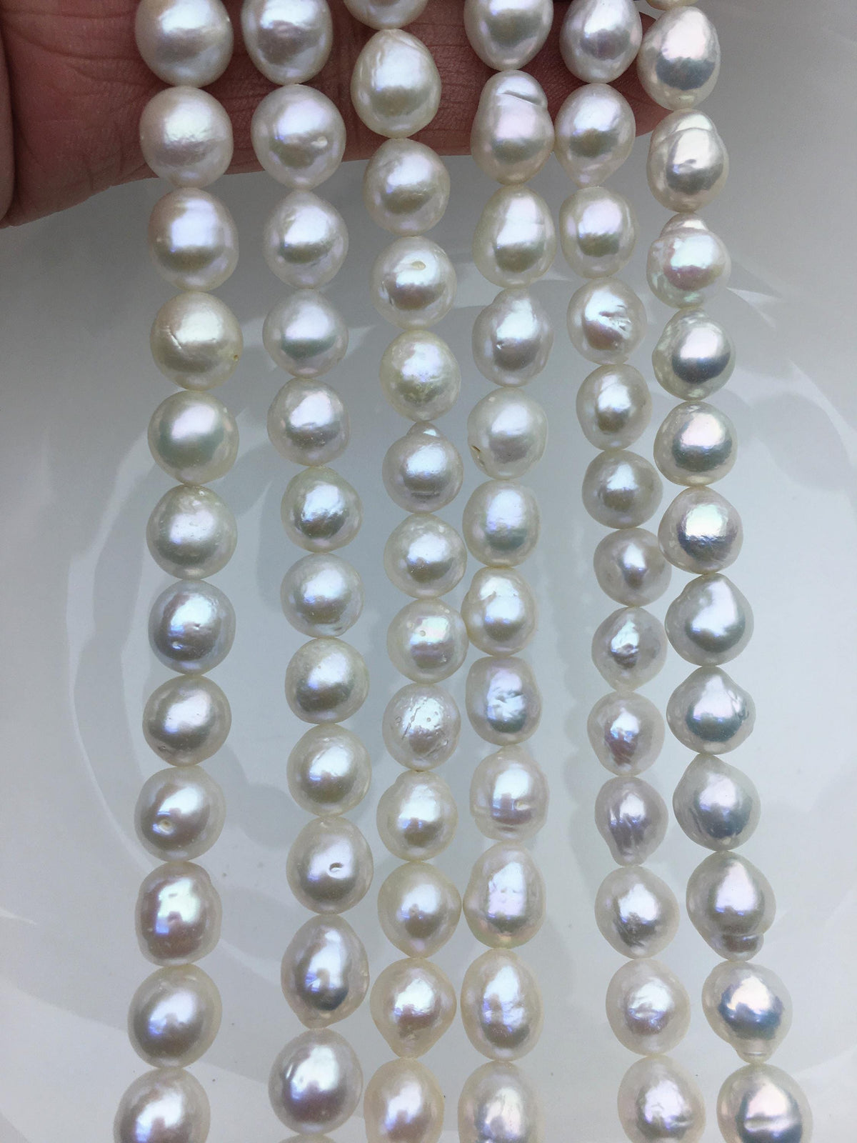AA+ 8-10mm white baroque drop Edison Freshwater Pearl,ED10-2A-2-46