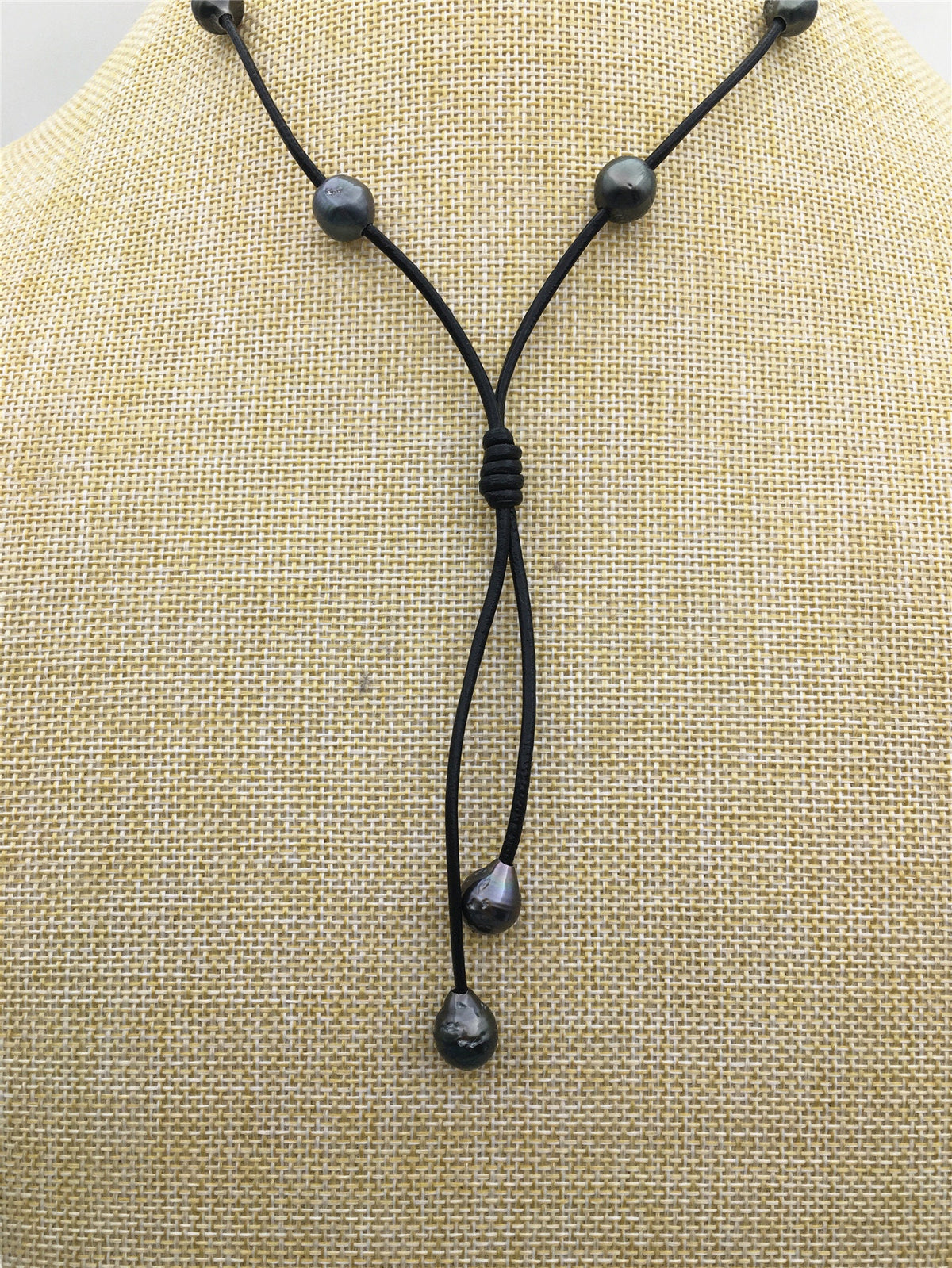 real tahitian pearl floating drop part leather Necklace,black,brown Leather color Pearl necklace, Leather pearl necklace,Le11-029