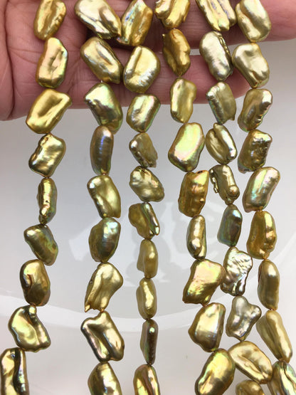 AAA 8-10mm Yellow Green Biwa keshi Freshwater Pearl,DIY Loose Freshwater Pearl,ZS-200-132