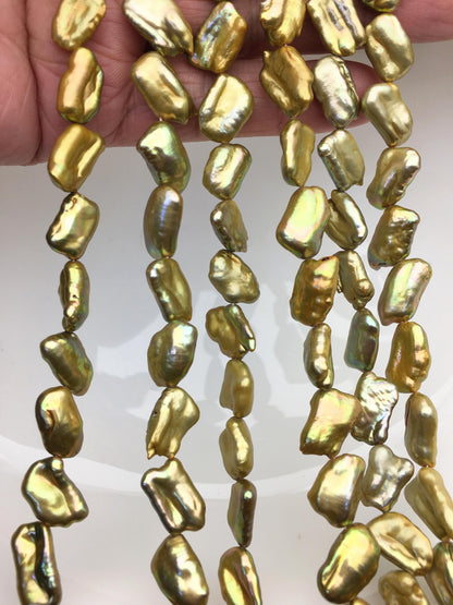 AAA 8-10mm Yellow Green Biwa keshi Freshwater Pearl,DIY Loose Freshwater Pearl,ZS-200-132