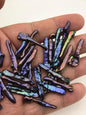 45pcs AAA 3-6mm black blue biwa keshi Freshwater Pearls, no hole,ZS-80-1-28