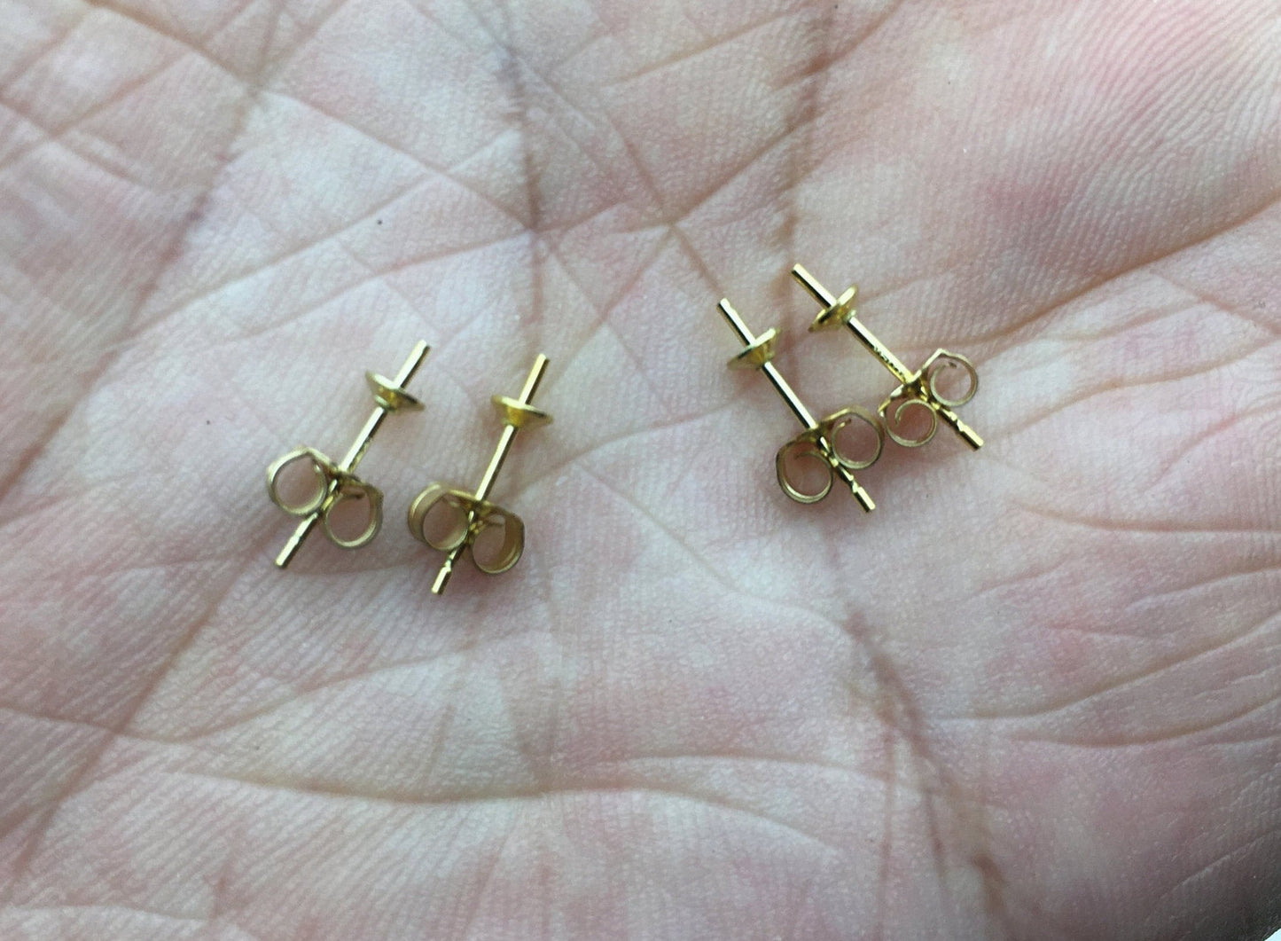 2pairs 3mm cup14k goldfilled Stud Earrings, DIY earrings jewelry,AGF-ER-008