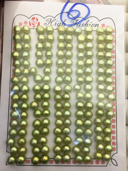 75 pairs AAA 5-6mm green button round freshwater pearl,WHOLESALE,design for earrings,design for stud earrings,BTN5-T1