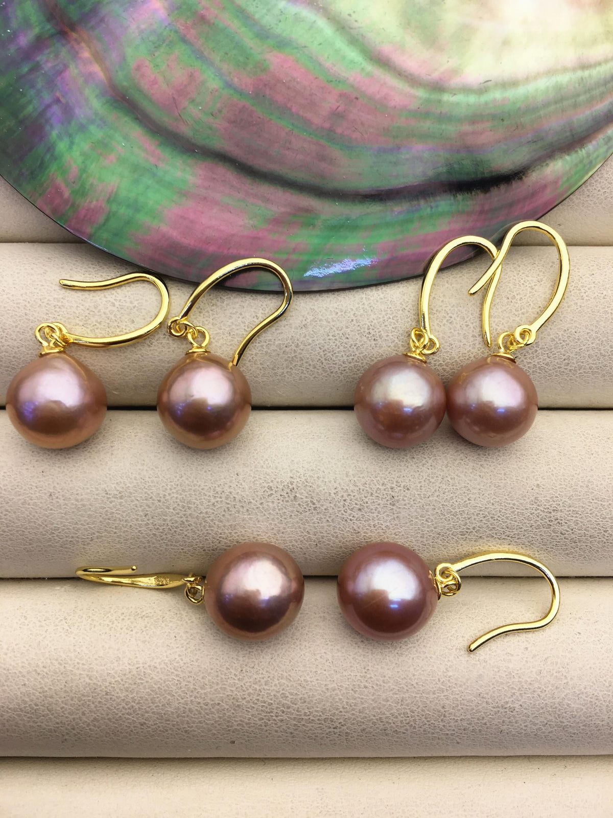 1 pair AAA 10-11mm purple teardrop edison pearl dangle earrings,wedding pearl earrings,SE3-T9-55
