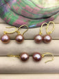 1 pair AAA 10-11mm purple teardrop edison pearl dangle earrings,wedding pearl earrings,SE3-T9-55