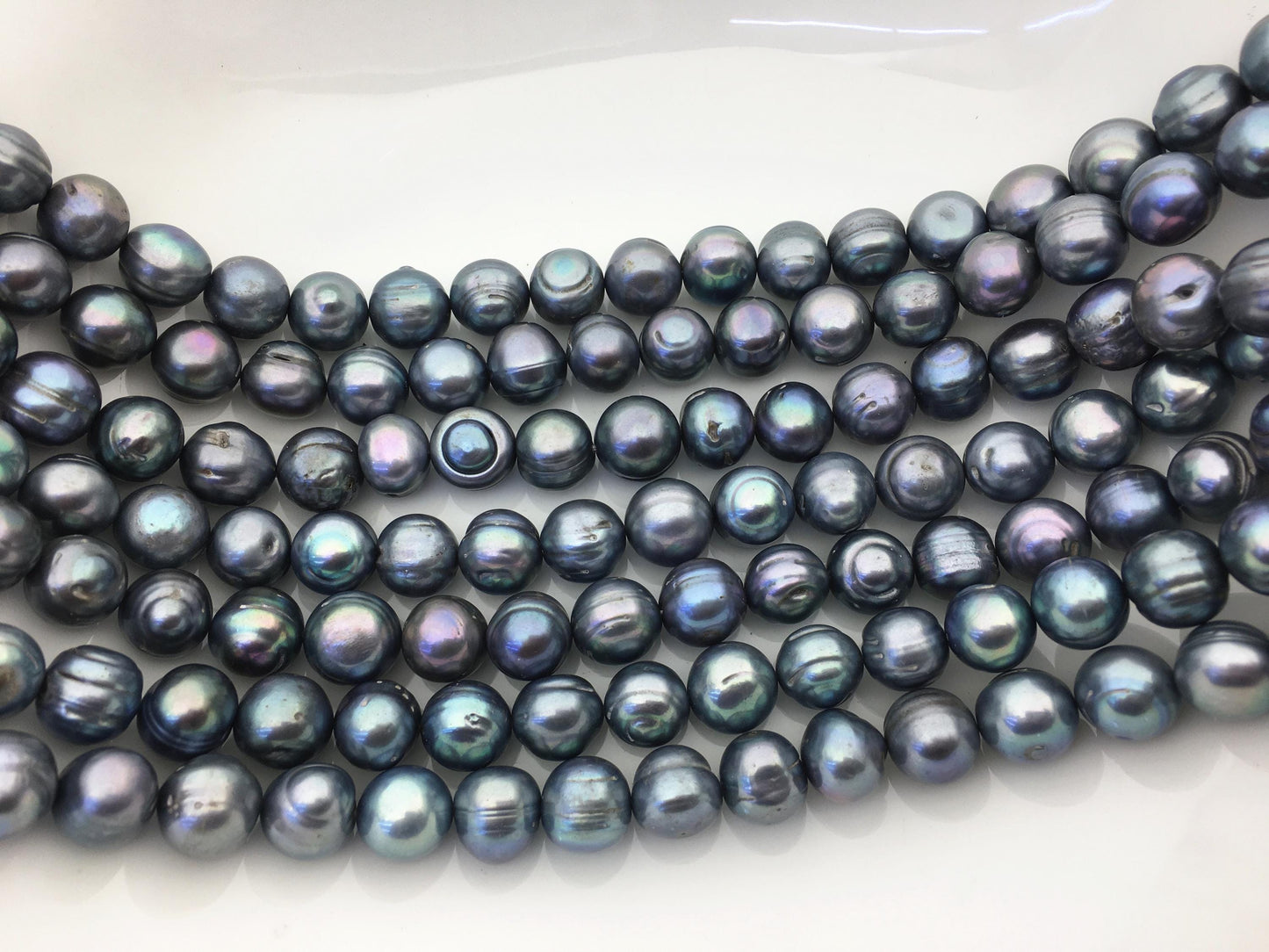 16.5'' AA+ 11.5-12.5mm Blue Gray big potato freshwater pearls,CR12-2A-3