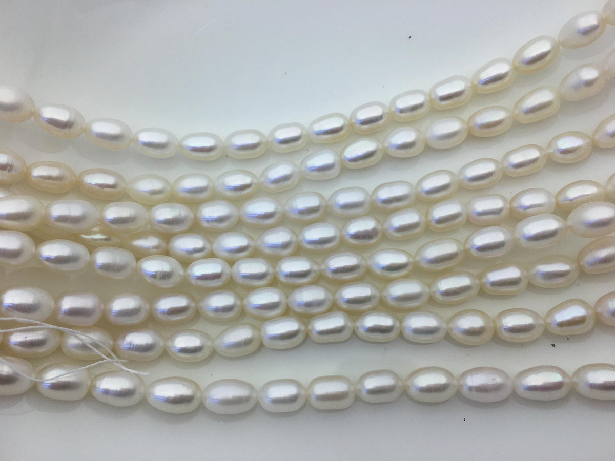 AAA- 7.3-8mm x 9.5-11mm Cultured White Freshwater Rice Pearls beads,drop pearl necklace,diy pearl beads,gift for her,LR8-2A-1