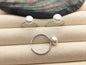 AAA single white button round Pearl Twist Sterling silver ring,wedding rings for women,sterling silver 925 open ring jewellery,R1-059