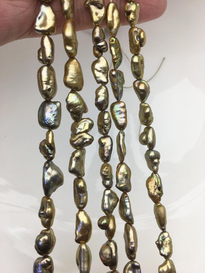 AA+ 7-8mm brown Keshi Pearl Necklace,Genuine Fresh Water Pearl,Wedding Necklace,Mothers Day,ZS-80-10-26