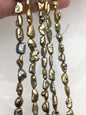 AA+ 7-8mm brown Keshi Pearl Necklace,Genuine Fresh Water Pearl,Wedding Necklace,Mothers Day,ZS-80-10-26