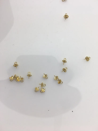 3.5mm cup yellow 18k solid gold smooth cup pendant hook, for pendant,DIY,wholesale,ASG-Pd-005