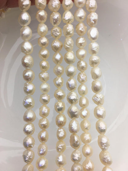 AAA 8-9mm natural ivory thorn freshwater pearl,LM8-T2