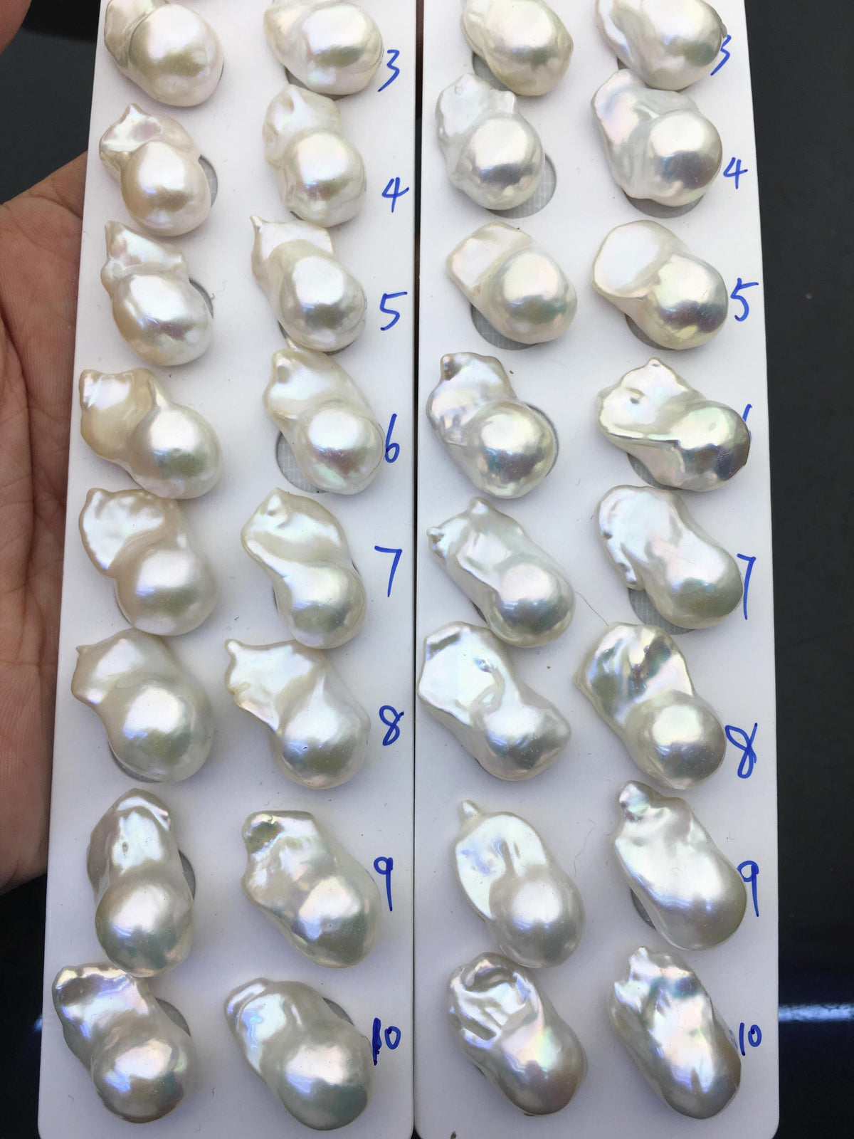 AAA 13-15x18-22mm White Flame ball Pearl Pairs - large Baroque freshwater pearl pairs,top half hole,FL15-3A-8-76