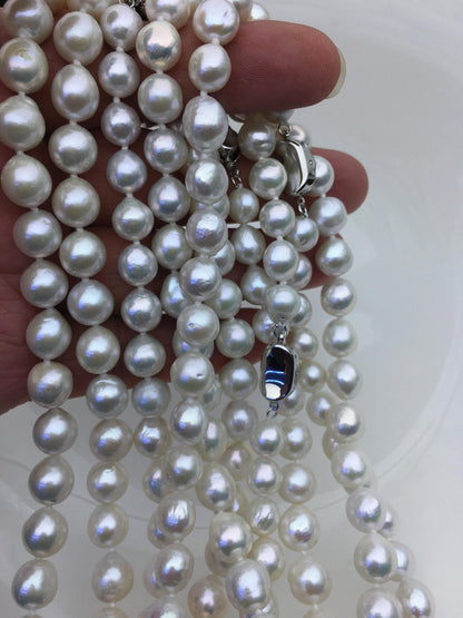 High Luster!17.5'' AAA 8-10mm white baroque drop edison freshwater Pearl necklace,genuine Natural Pearl Necklace,NPN1-T30-2