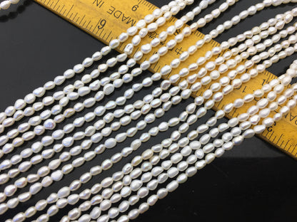 AAA 3-3.5mm Tiny white nugget freshwater pearls,irregular nugget freshwater pearl strand,LM3-3A-3