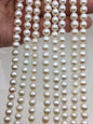 AA+ 6.4-7.3mm white round freshwater chinese pearls,RP7-2AY-BDa-1