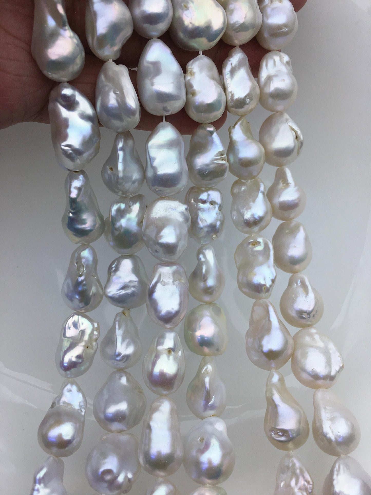 15.5'' AA+ 13-16mm white flame ball freshwater pearl,FL15-2A-5-87