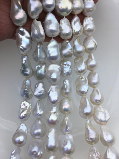15.5'' AA+ 13-16mm white flame ball freshwater pearl,FL15-2A-5-87