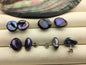 AAA 12-13mm Black Blue keshi Freshwater Pearl Stud Earrings,Stud Earrings for Women Girls,SE3-T21
