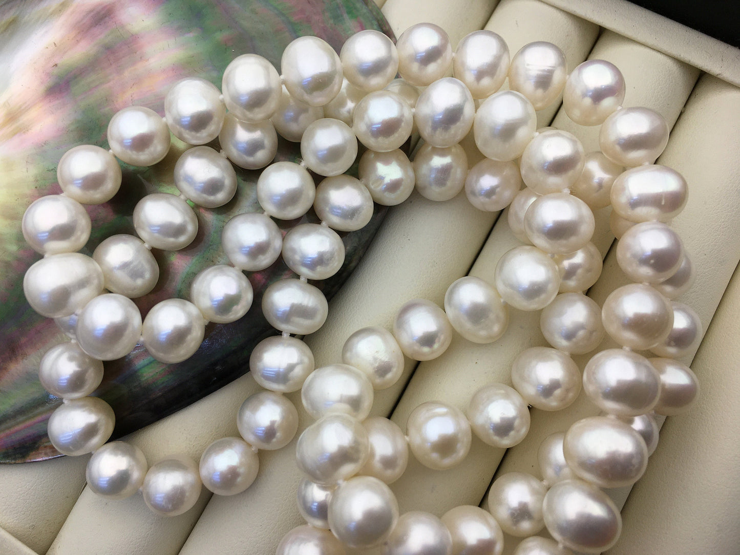 32'' AA+ 10mm whtie potato pearl Necklace,white Pearl necklace,NPN1-018