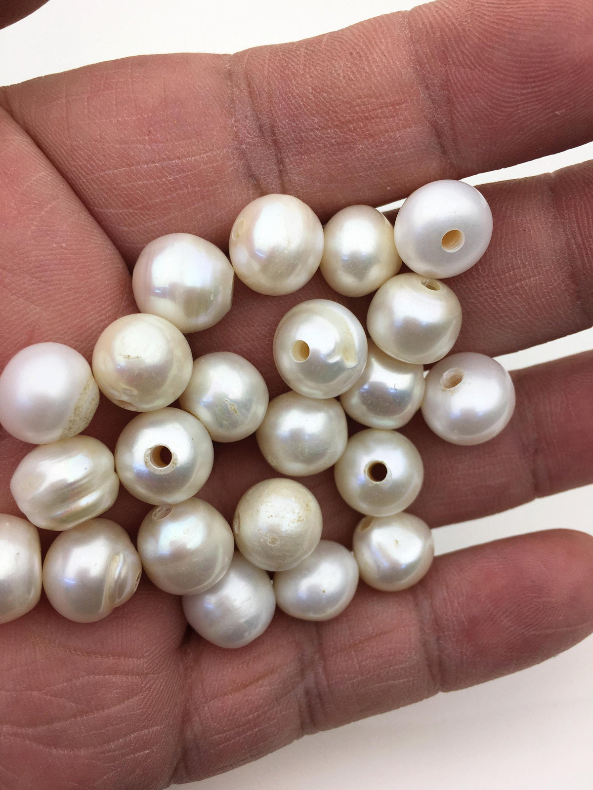 20pcs AA 10.4-11.4mm white Rondelle freshwater pearls,2.2mm large hole,SM11-2A-4