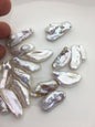 15pcs AAA 13-18mm big white biwa keshi Freshwater Pearls, no hole,ZS-80-1-9