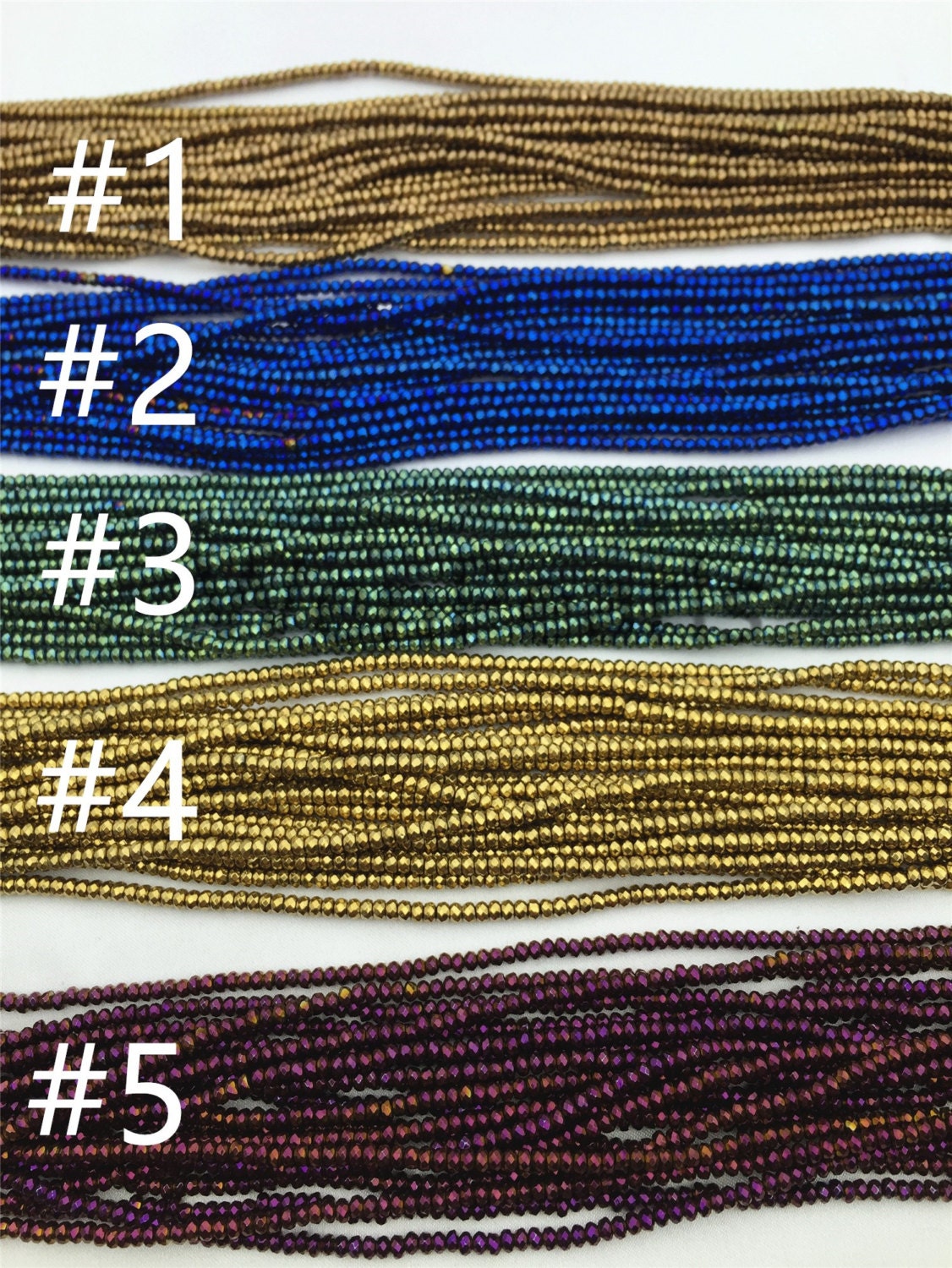 Hematite Multi Color - 2x3mm - Rondelle Beads - AAA - 200pcs - 15.5 inches - G50-B23-003