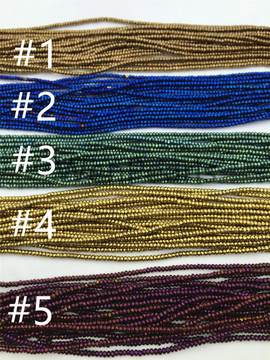 Hematite Multi Color - 2x3mm - Rondelle Beads - AAA - 200pcs - 15.5 inches - G50-B23-003