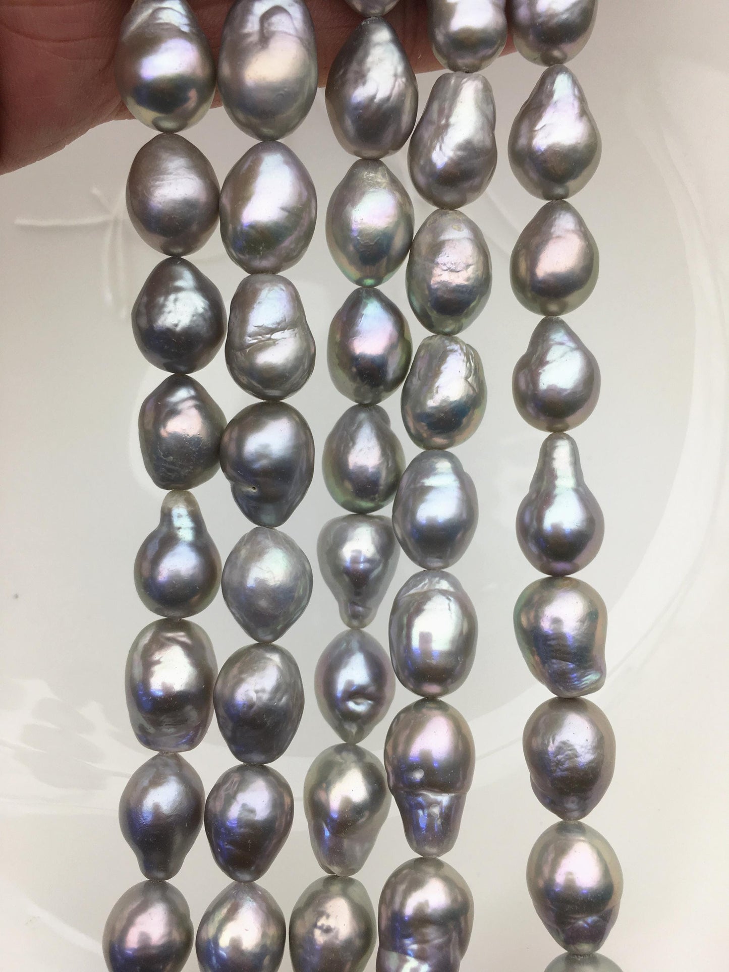 AA+ 10-12mm big gray baroque drop Edison Freshwater Pearl,ED12-2A-5-1