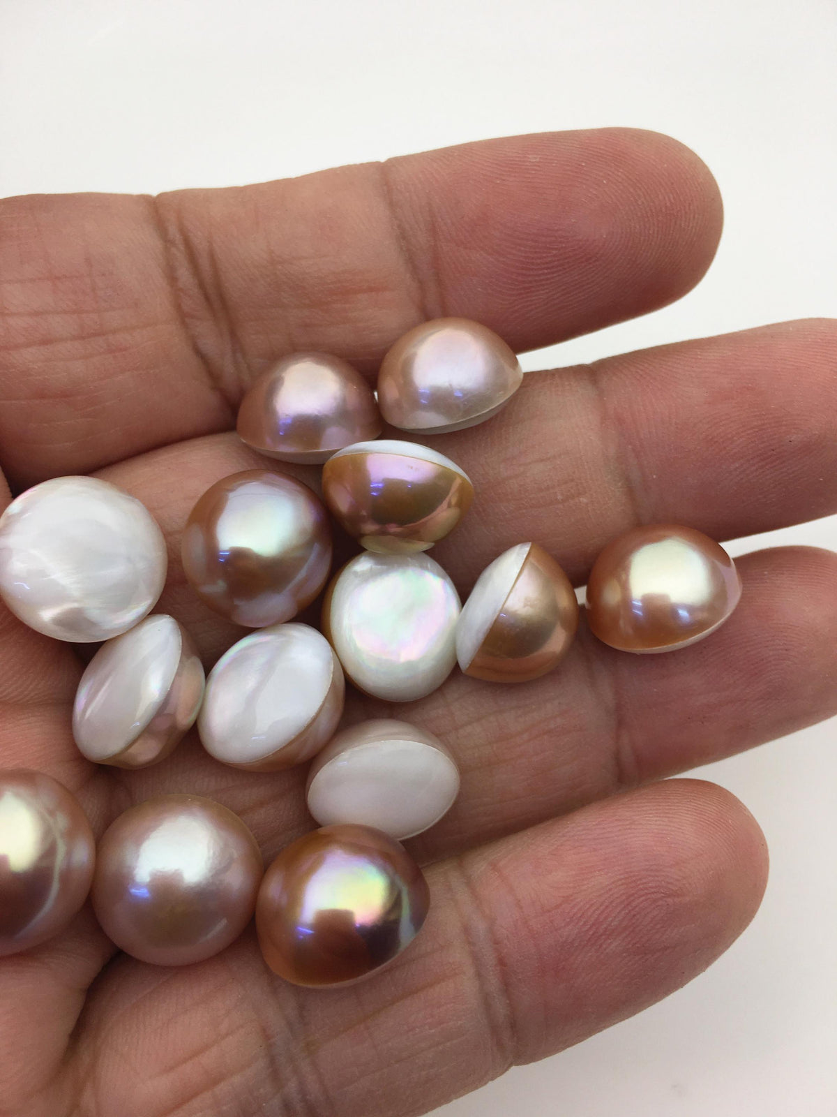 19pcs AAA 12-13mm Baroque Mabe Natural Rainbow Freshwater Pearls,no hole,MB-T53
