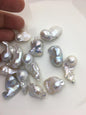 13pcs AAA/AA+ 15-19mm White Flame ball Pearl - no hole,FL15-T4-54