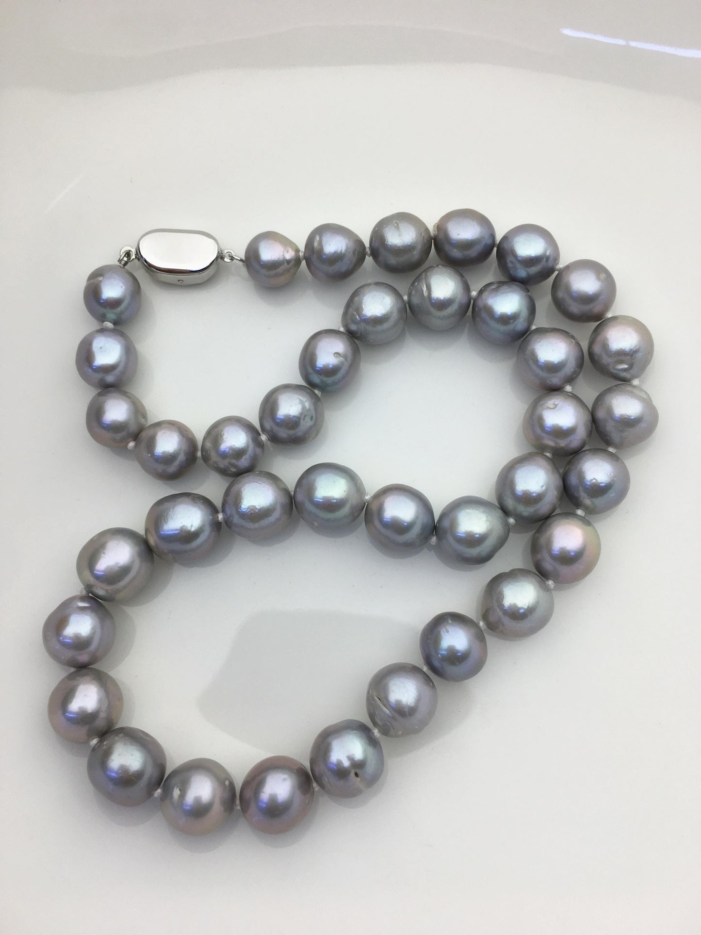 17.5'' AA+ 9-11mm gray drop edison freshwater pearl necklace,NPN1-T30-14