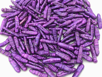 10pcs AA 5-7mm purple Biwa Freshwater loose Pearls,center drill hole,ZS-104-11