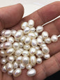 30pcs AAA 7.3-8.2mm white nugget freshwater pearls,0.9mm through hole,LM8-3A-2