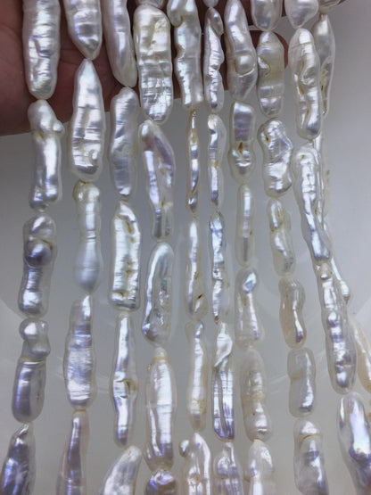 A+ 8-10mm white Thick Keshi Biwa Pearl Necklace,ZS-200-120-3