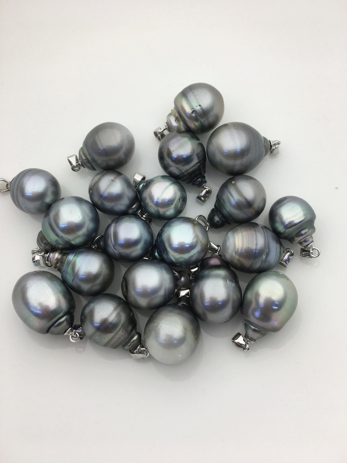 1pc 11-15mm Big Genuine Gray Rice Tahitian Pearl Pendant, natural color sea pearl,pearl necklace - NC1-T50