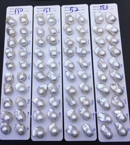 1 pair AAA 13-15x18-22mm White Flame ball Pearl Pairs-large Baroque freshwater pearl pairs,top half hole,FL15-3A-8-65